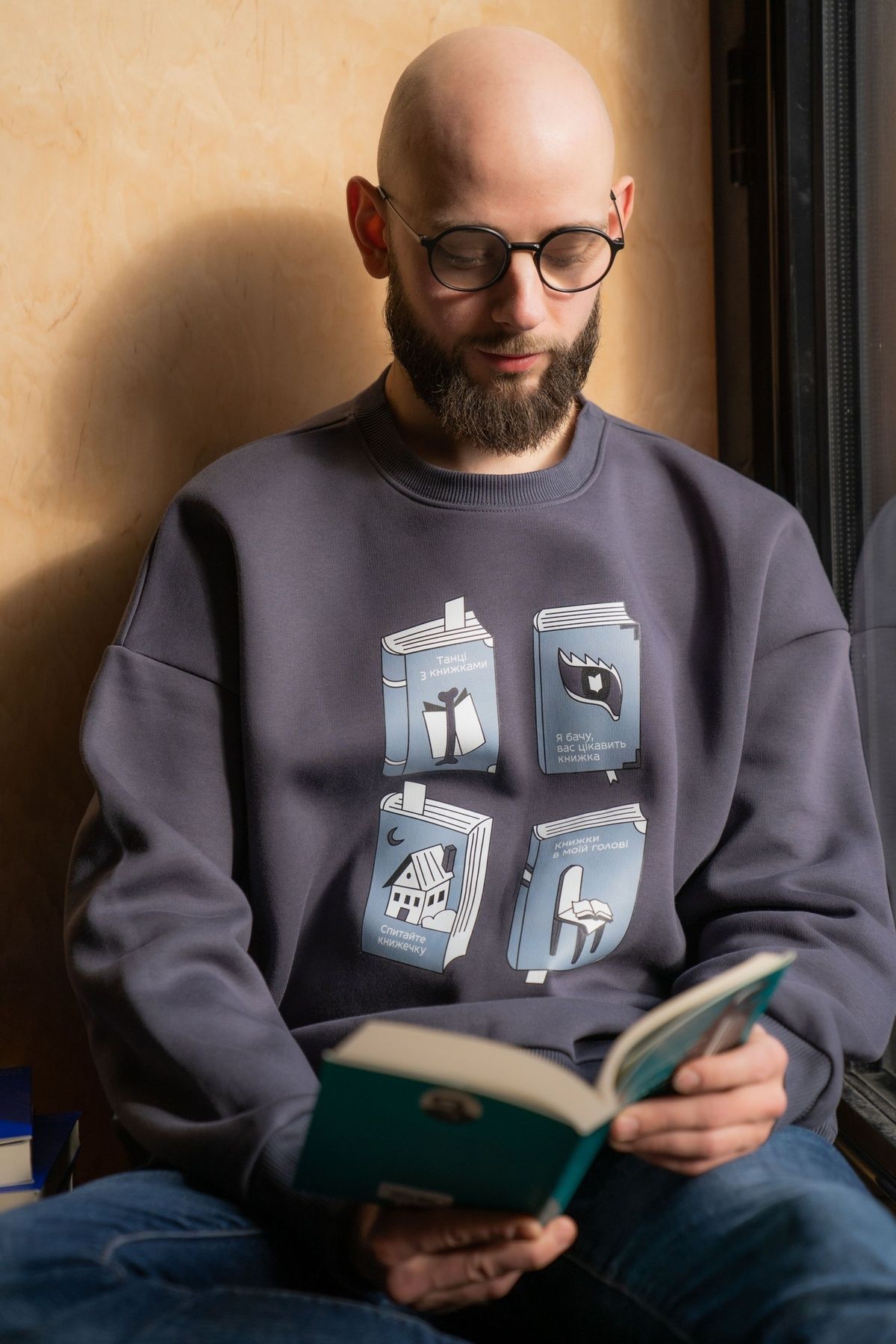 Світшот сірий Сенсівський топ, розмір M-L