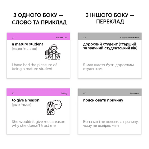 Картки для вивчення англійської мови. Collocations B2-C1. 500