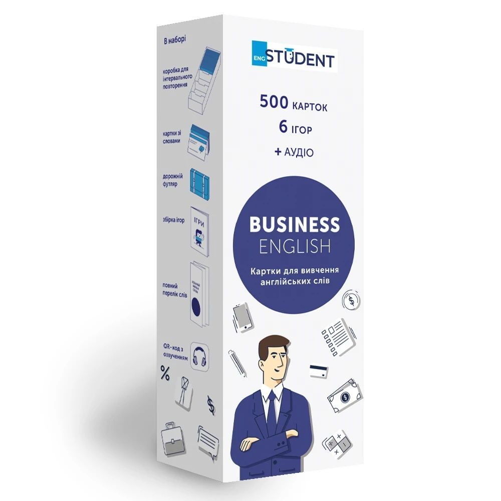 Книга 500 карток для вивчення англійської мови. Business...