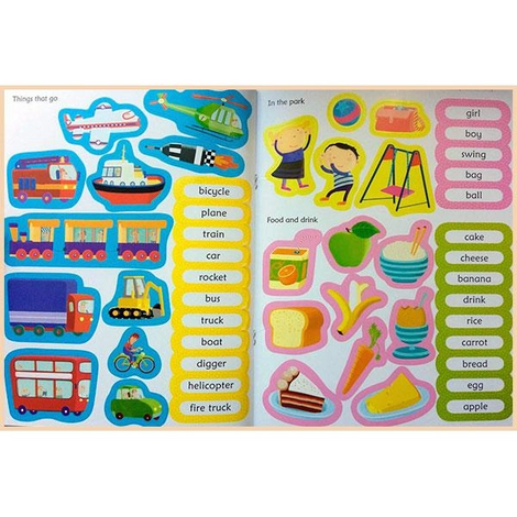 100 First English Words Sticker Book,