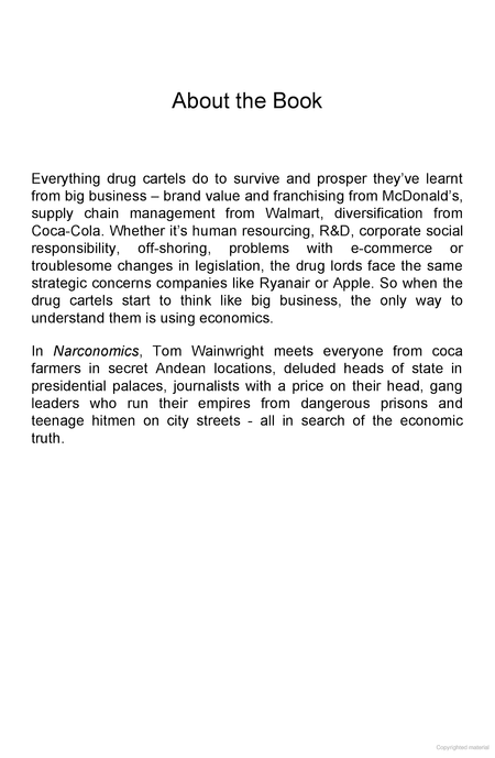 Narconomics: How to Run a Drug Cartel. Tom Wainwright